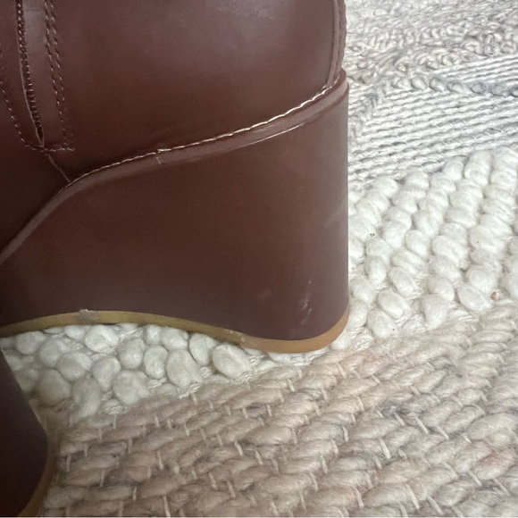 Coach Brady Booties Women Size 8 Brown Leather Wedge Ankle Boots Platform Casual - Picture 10 of 10